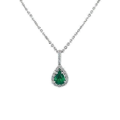 Emerald Diamond Pendant and Chain