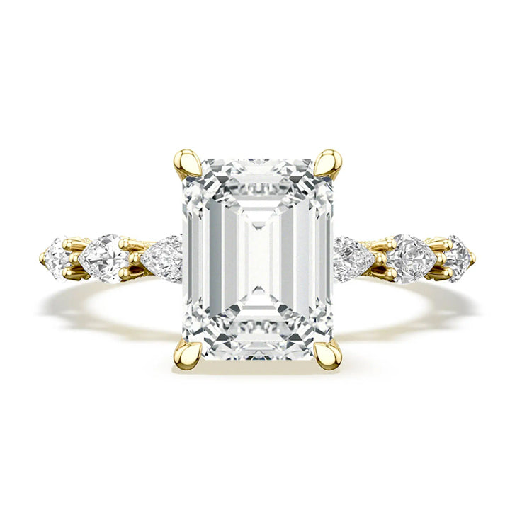 Tacori 18K Yellow Gold Sculpted Crescent Emerald Geometric Engagement Ring - 2687EC8X6Y