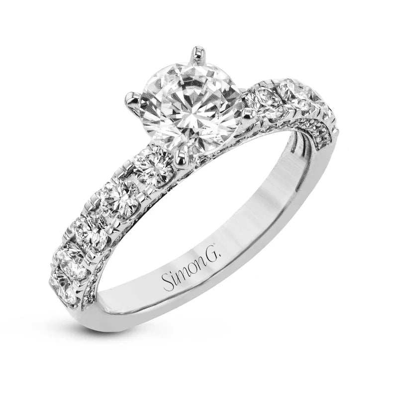 18K White Gold Circle Semi-Mount Engagement Ring