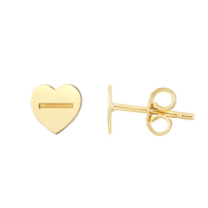 14K Heart Screw Studs