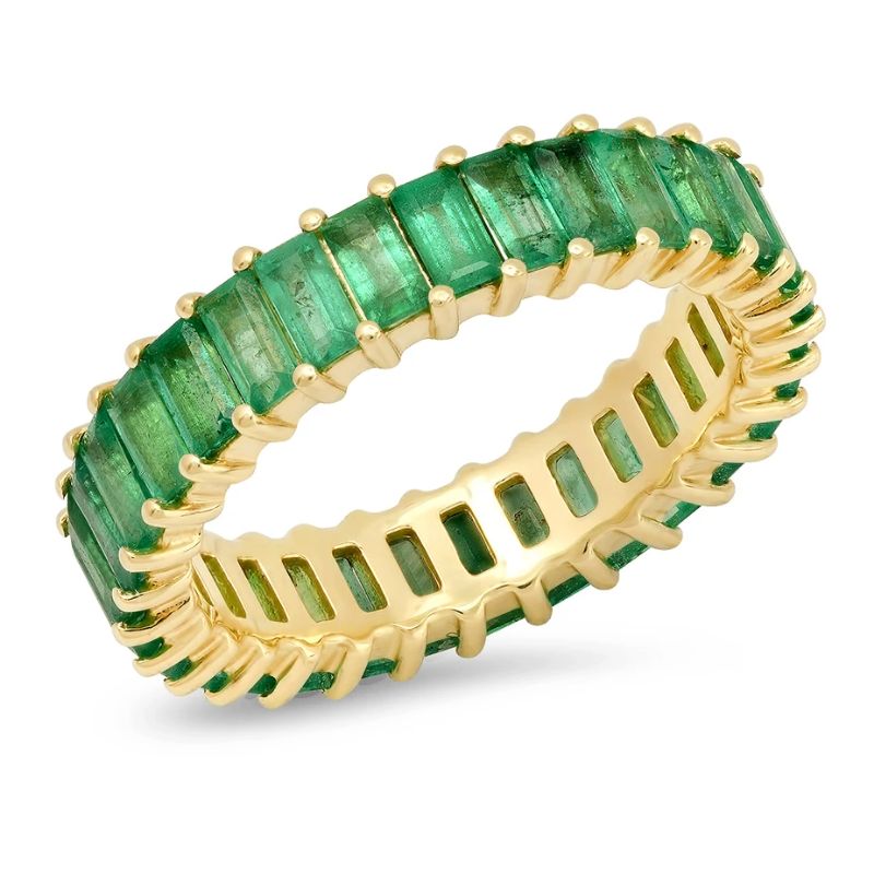 Eriness 14K Yellow Gold Emerald Vertical Baguette Ring
