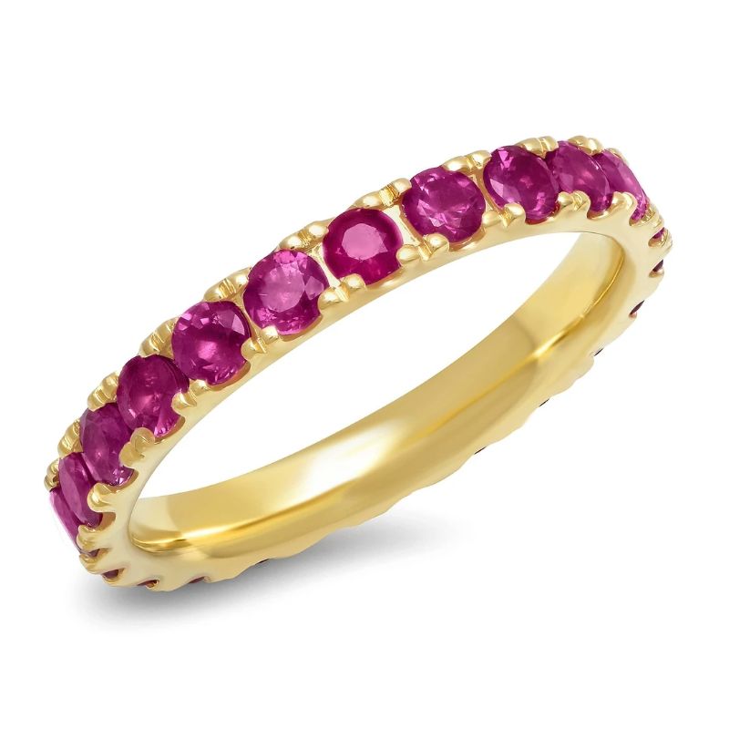 Eriness 14K Yellow Gold Large Ruby Eternity Band