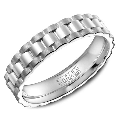 Carlex G3 18k White Gold Men's Wedding Band - CX3-0002WW