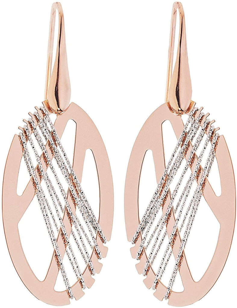 Evanescence Oval Bronze & Brass Earrings