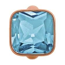 Big Sky Blue Cube Charm (Rose-Gold/Sky Blue)