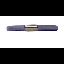 Purple Sage Single Wrap Leather Bracelet (Silver/Purple)