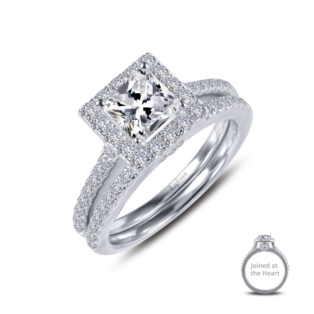 Joined at the Heart Princess Cut Wedding Set