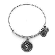Letter Z Charm Bangle Bracelet (Silver)