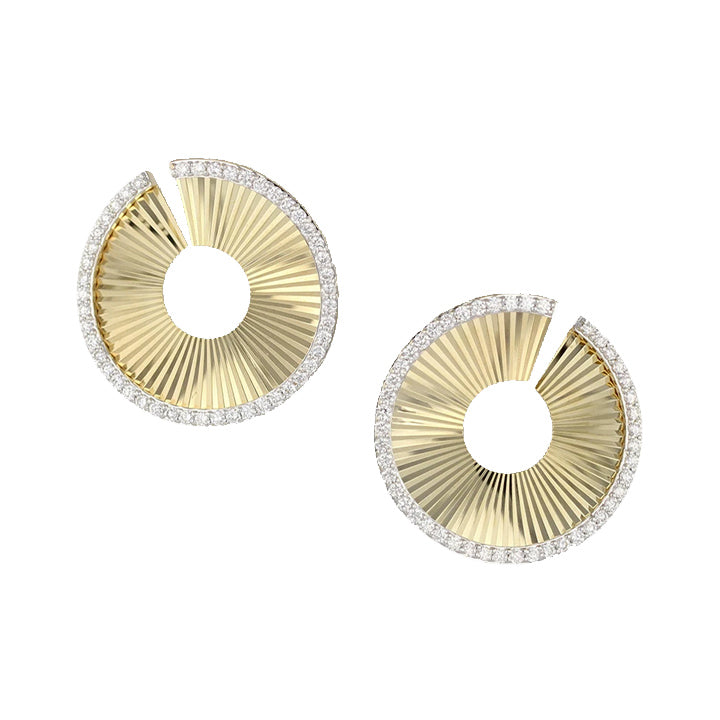 Phillips House 14K Yellow Gold Aura Front Back Large Fan Earring - E0919DY