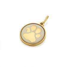 Paw Print Etching Charm (14kt Gold)