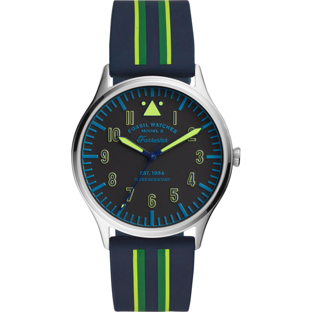 Forrester Striped Watch (Green/Navy Blue)