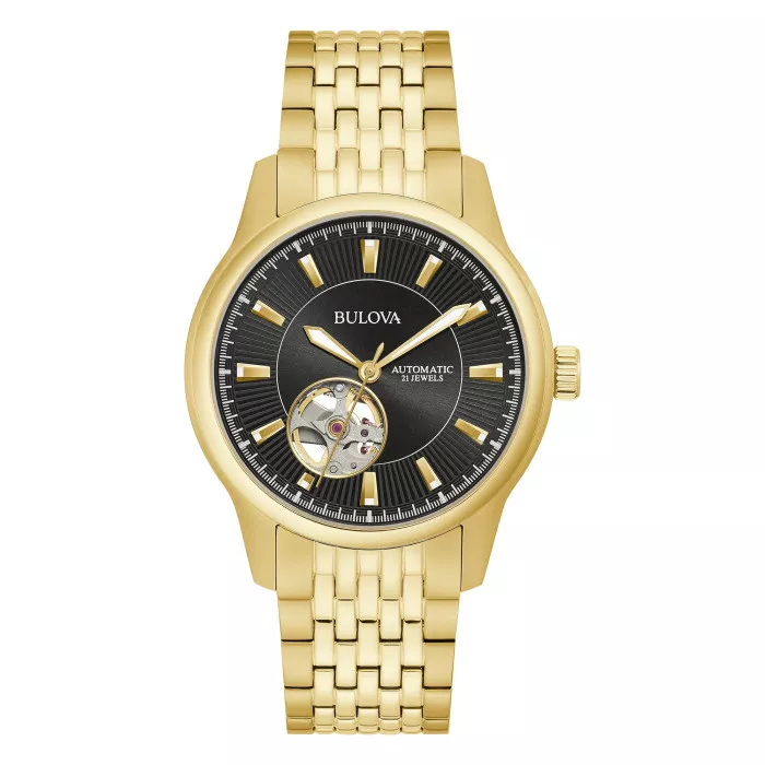 Bulova® Analogue 'Open Heart' Men's Watch 97A168