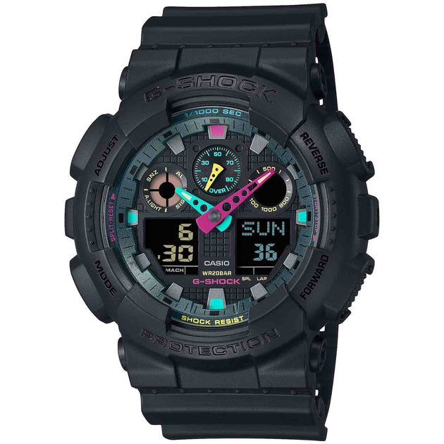 G-Shock GA100 Ana-Digi Flourescent Black