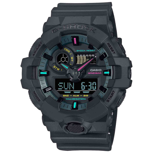 G-Shock GA700 Ana-Digi Flourescent Black