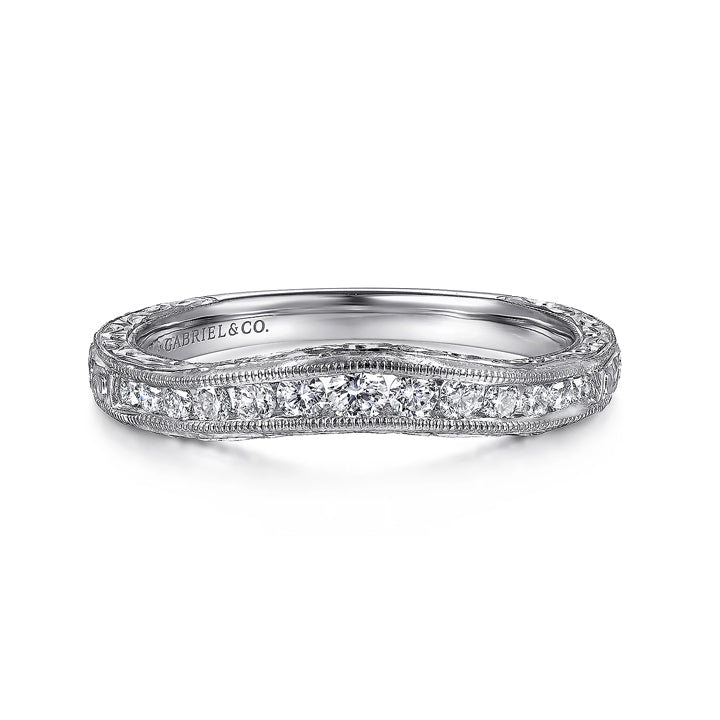 Gabriel & Co 14k White Gold Curved Anniversary Band - AN10965W44JJ