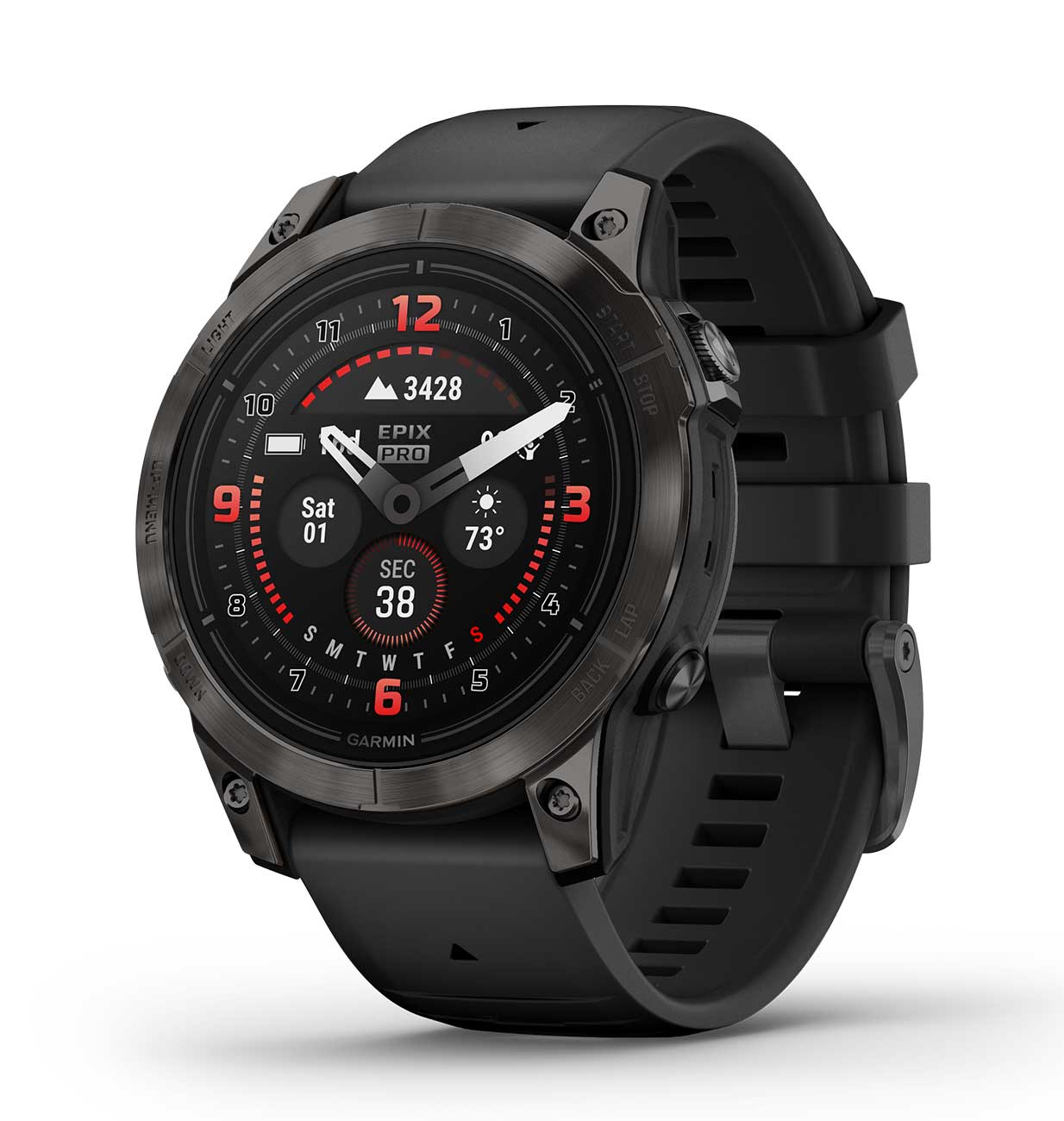 Epix™ Pro (Gen 2) – Sapphire Edition | 47 mm Carbon Gray DLC Titanium with Black Band