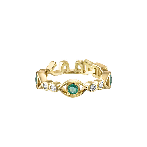 Eden Presley 14k Yellow Gold Happy Mantra Ring - MNT-R-100-HAPPY-EM