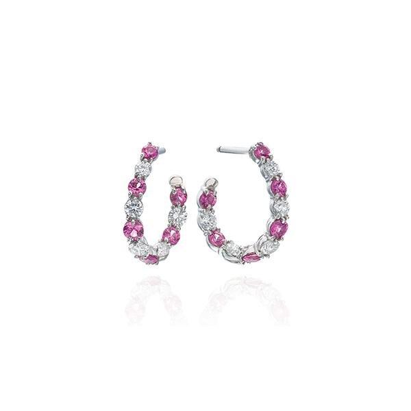 Gumuchian Pink Sapphire Diamond Hoop Earrings