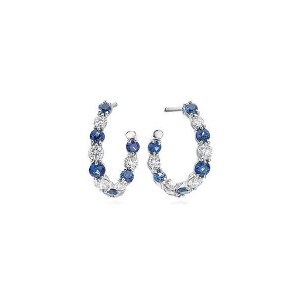 Gumuchian Sapphire Diamond Hoop Earrings