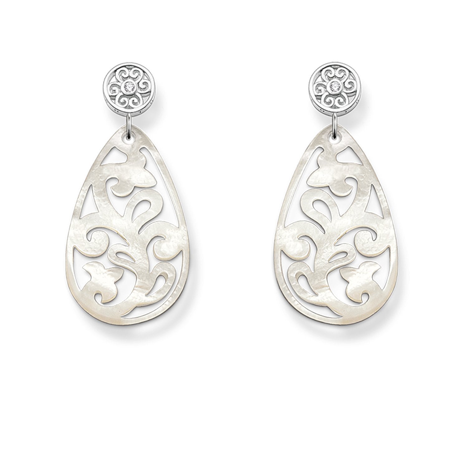 Glam & Soul Mother of Pearl Earrings (Silver/White)