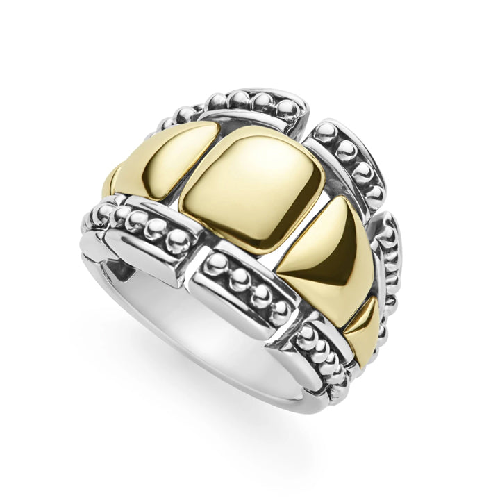 Lagos High Bar Gold Caviar Statement Ring - 03-80417-7