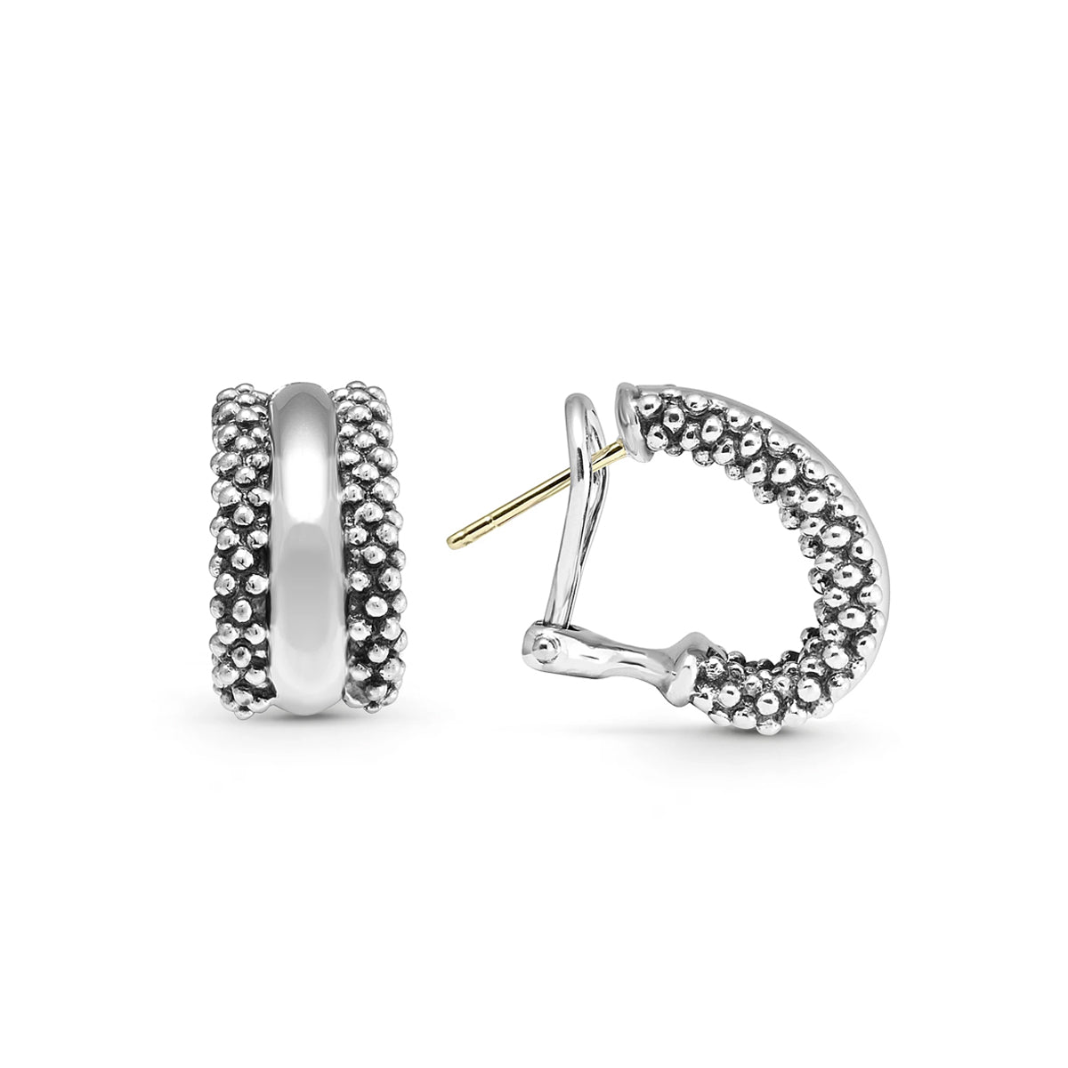 Lagos Signature Caviar Hoop Earrings- 01-80717-M