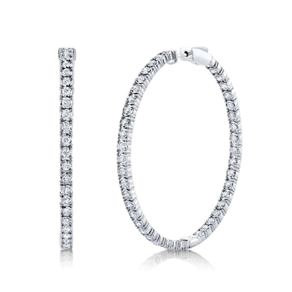 14k White Gold 2.65ctw Diamond Hoop Earrings- SC55006173