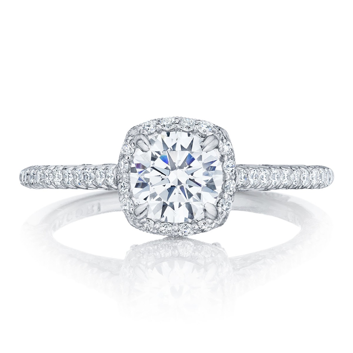 HT254715CU Round Bloom Engagement Ring