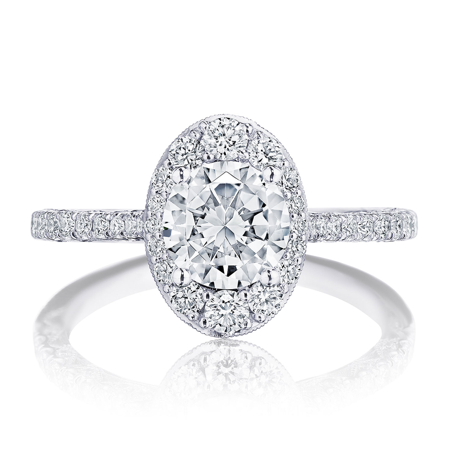 HT2576RDOV Round Bloom Engagement Ring