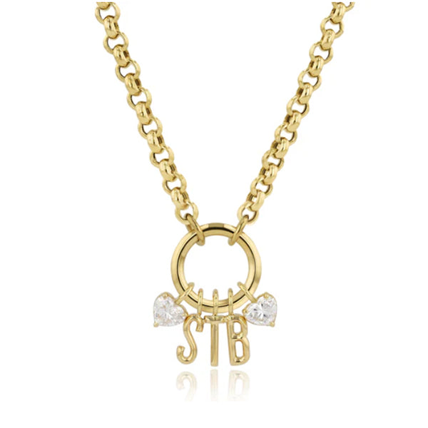 Phillips House 18k Yellow Gold Three Initial & 2 Diamond Necklace - N2L1H30Y_3D2
