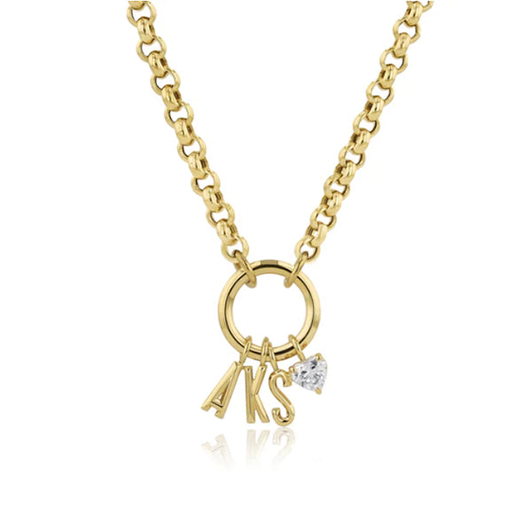 Phillips House 18k Yellow Gold Three Initial & Diamond Necklace - N2L1H30Y