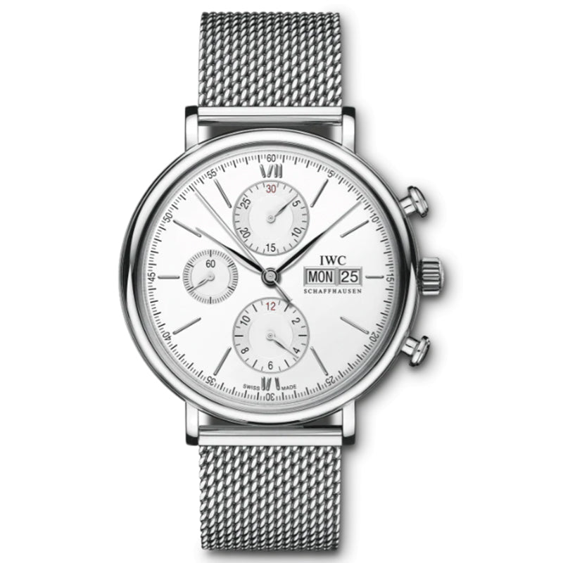IWC Portofino Chronograph Stainless Steel with White Dial- IW391028
