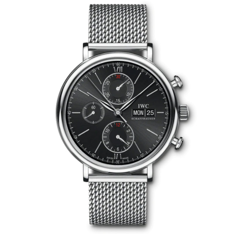 IWC Portofino Chronograph Stainless Steel with Black Dial- IW391030