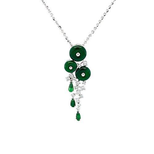 Jade Diamond Pendant and Chain