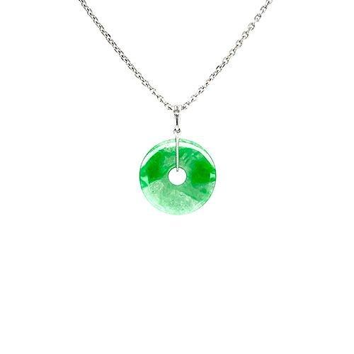Jade Disc Pendant and Chain