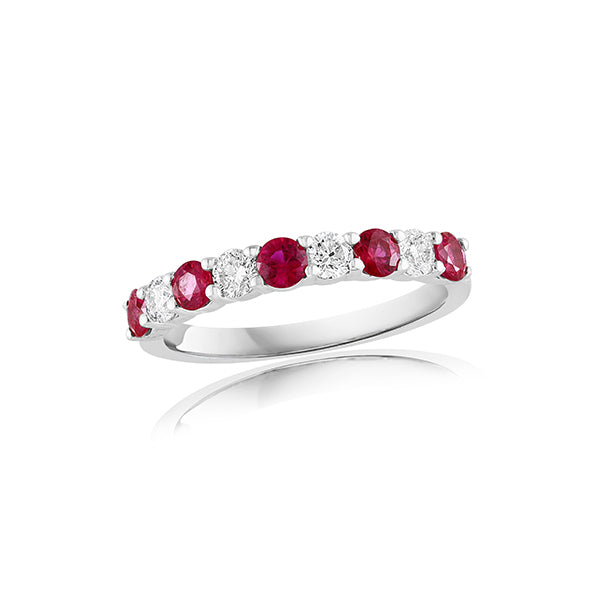 Moyer Collection 14KW Gold 0.84ctw Ruby & Diamond Band - 410218