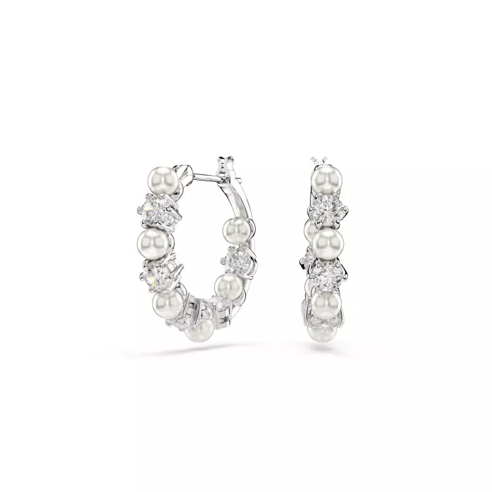 Swarovski® 'Matrix Pearl' Women's Base Metal Drop Earrings - Silver 5709256