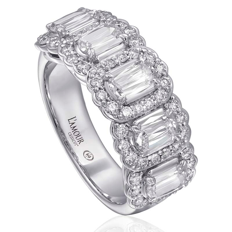 Christopher Designs 14K White Gold 1.00ctw L'Amour Crisscut Diamond Anniversary Band-L255-5-100