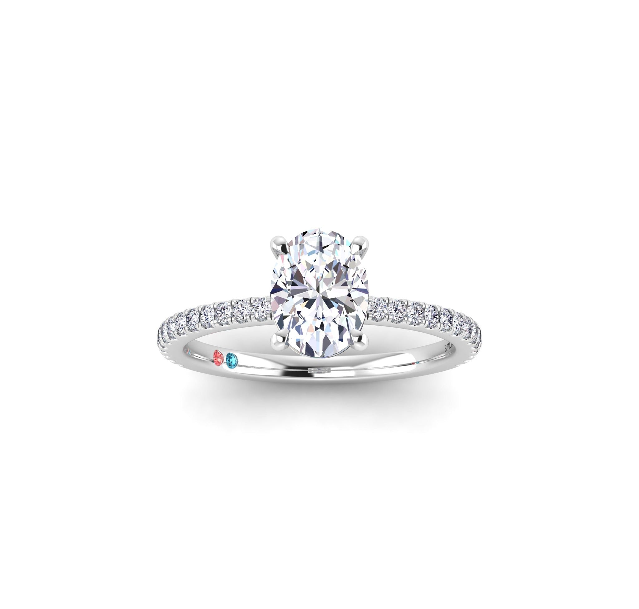 14K Lab Grown Diamond Pave Petite Engagement Ring