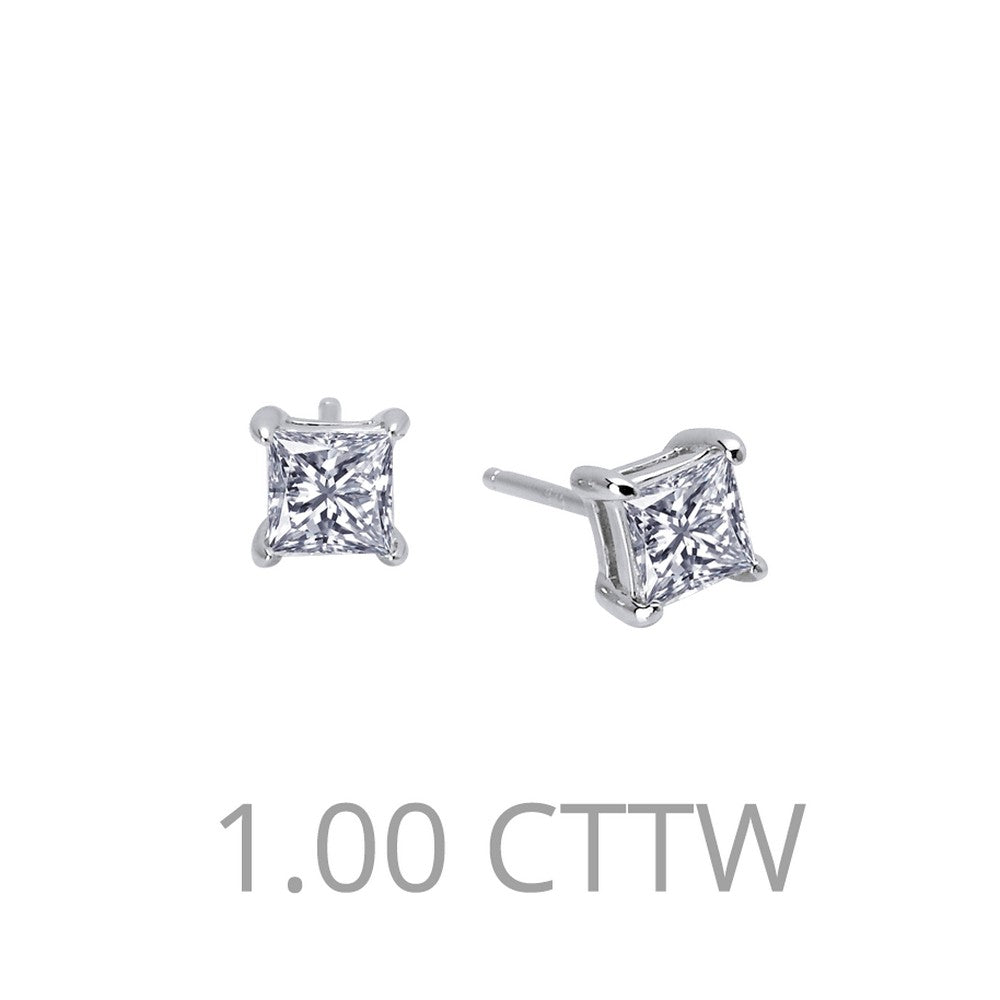 Princess Cut Stud Earrings