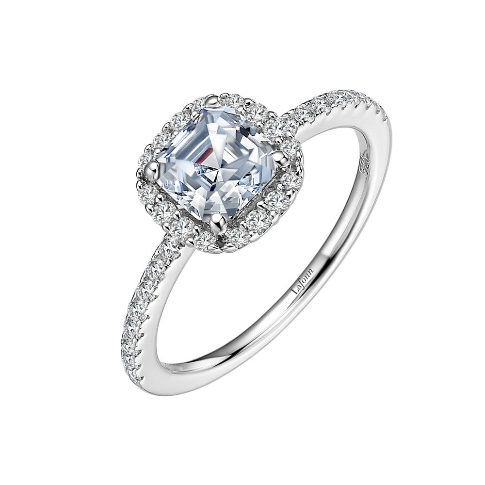 Asscher-Cut Halo Engagement Ring