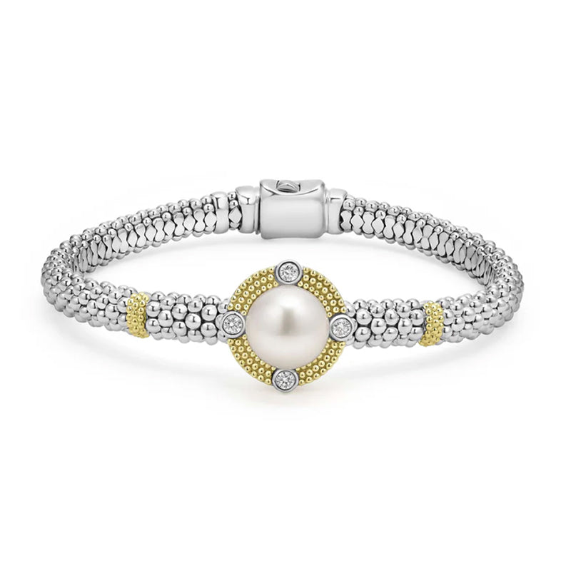 Lagos Luna Pearl Diamond Caviar Bracelet - 05-81515-M7