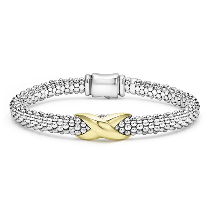 Lagos Embrace Two-Tone X Caviar Bracelet 6mm - 05-81493-7