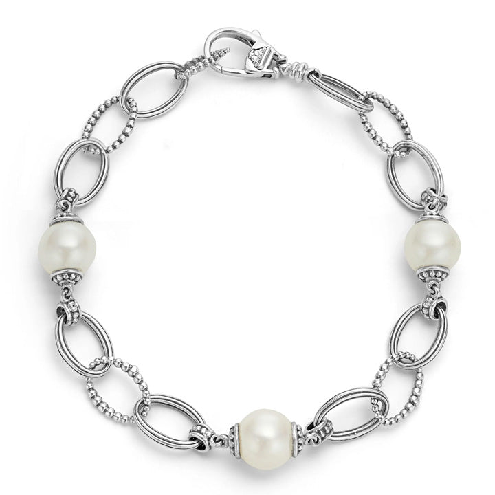 Lagos Luna Caviar Pearl Link Bracelet - 05-81470-M7