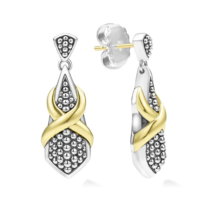 Lagos Embrace Two-Tone X Drop Earrings - 01-82047-00