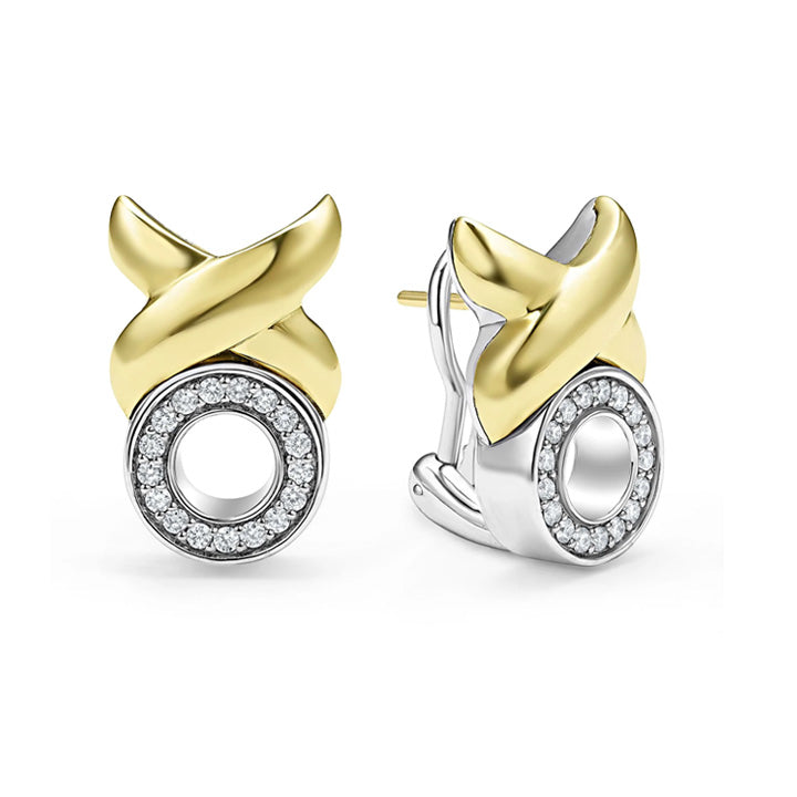 Lagos Embrace 18K Gold XO Diamond Earrings - 01-82036-DD