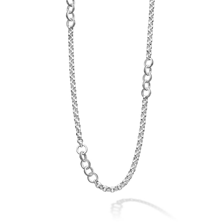 Lagos Signature Caviar 7mm Caviar Circle Link Necklace - 04-81159-34