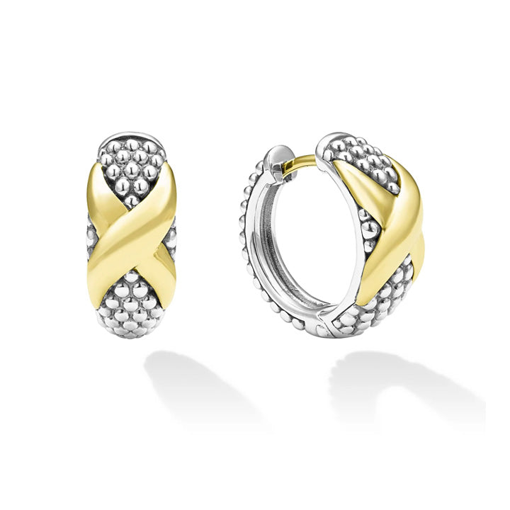 Lagos Embrace Two-Tone X Huggie Earrings - 01-82038-00