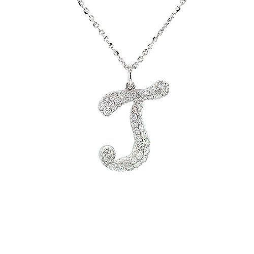 Letter "J" Diamond Necklace