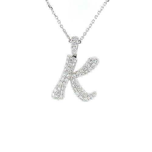 Letter "K" Diamond Necklace